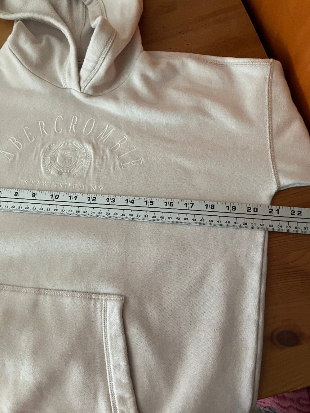 Abercrombie Kids Hoodie Creme clr Pocket Size 15/16 - Picture 9 of 10